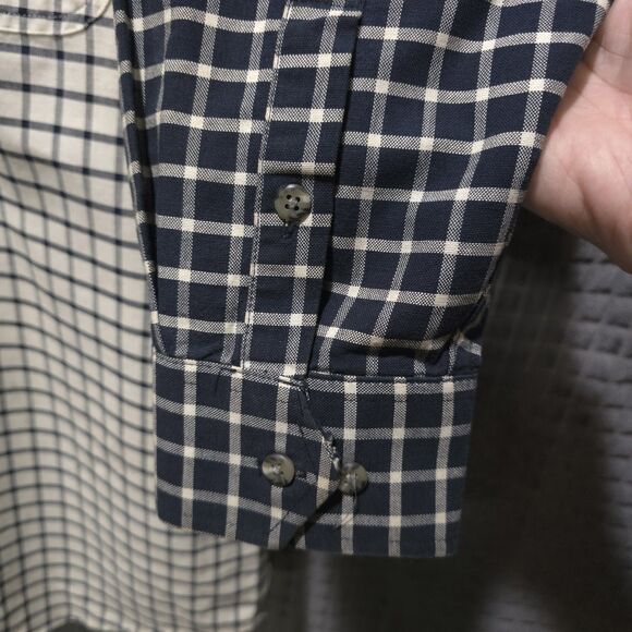 VTG MoBetta Canvas Long Sleeve Shirt Mens Large Blue Check Heavy Western Button - Picture 7 of 15